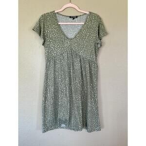 Steve Madden Sage Green Babydoll Mini Dress Polka Dot Cottagecore Y2k 90 M 544D
